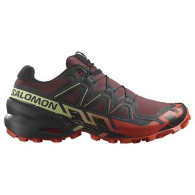 Salomon Speedcross 6 Dark Red Black Dark Grey Light Yellow