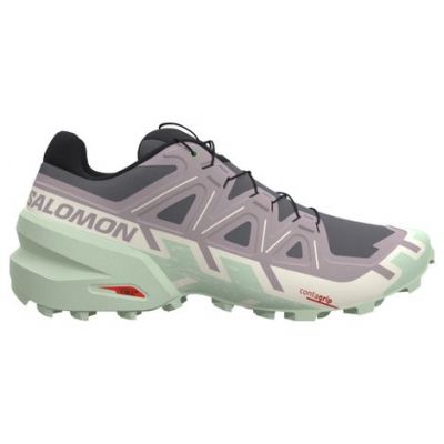 Salomon Speedcross 6 Light Grey Mint Green Black Red