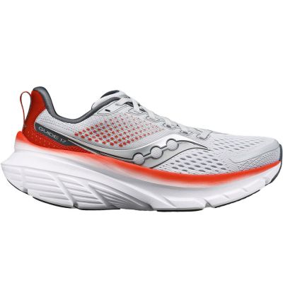 Saucony Guide 17 Light Grey Red White Black
