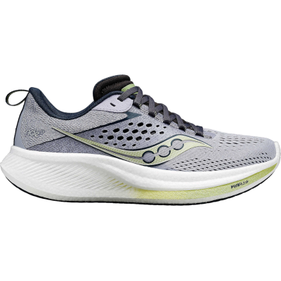 Saucony Ride 17 Light Grey Dark Grey Lime Green White