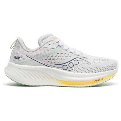 Saucony Ride 17 White Light Grey Yellow