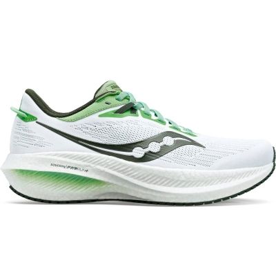 Saucony Triumph 21 White Lime Green Dark Grey
