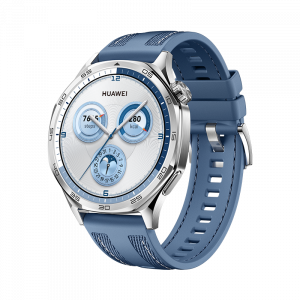 HUAWEI WATCH GT 5 46mm Tarnish Stainless Steel con Correa Tejido Reciclado Azul