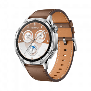 HUAWEI WATCH GT 5 46mm Tarnish Stainless Steel con Correa Marrón Piel