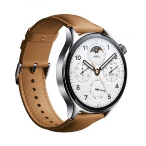 Xiaomi Watch S1 Pro Reloj Smartwatch Plata con Correa de Cuero Marrón