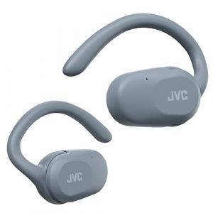 JVC Auriculares Inalámbricos Bluetooth | 26h Batería y Carga Rápida | Auriculares Oreja Abierta | Ligeros y Resistentes a Salpicaduras | Auriculares Deportivos | Control Táctil - HA-NP40T (Azul)