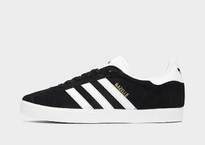 adidas Originals Gazelle Shoes, Core Black / Footwear White / Gold Metallic