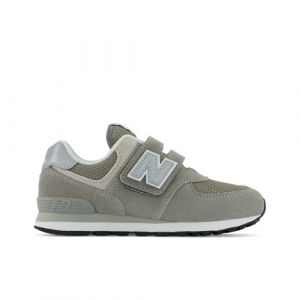 New Balance Niños 574 Core Hook & Loop en Gris/Blanca