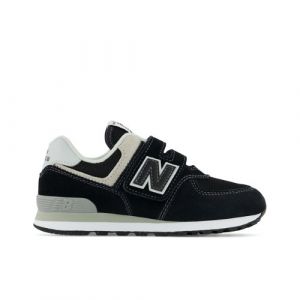 New Balance Niños 574 Core Hook & Loop en Negro/Blanca