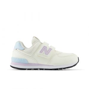 New Balance Niños 574 HOOK & LOOP en Blanca/Morada