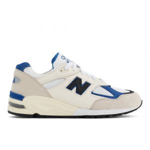 New Balance Hombre Made in USA 990v2 en Blanca/Azul