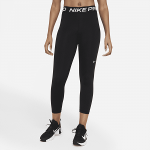 Nike Pro Leggings cortos de talle medio con panel de malla - Mujer - Negro