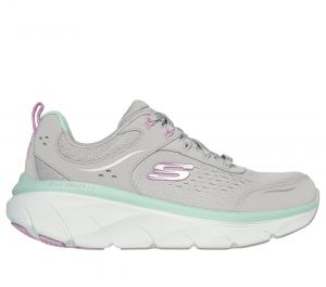 Skechers Relaxed Fit: D'Lux Walker 2.0 - Daisy Doll en Gris/Hombreta, talla 36.5