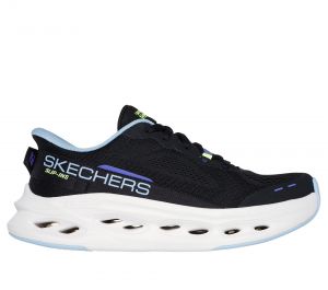 Skechers Slip-ins: Max Cushioning Glide-Step en Negro/Azul, talla 41, Vegan
