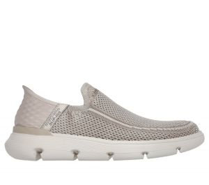 Skechers Slip-ins: Garza - Brent en Kaki, talla 41.5, Vegan