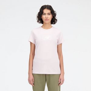 New Balance Women's Essentials Cotton Jersey Athletic Fit T-Shirt in Morada, Talla XS