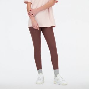 New Balance Mujer NB Sleek Pocket High Rise Legging 27" in Marrón, Poly Knit, Talla S