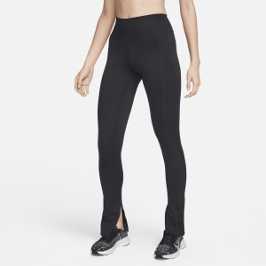 Nike One Leggings de talle alto y longitud completa con dobladillo dividido - Mujer - Negro