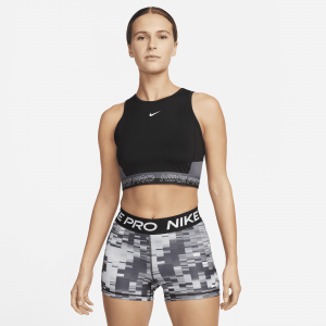 Nike Pro Dri-FIT Camiseta de tirantes de entrenamiento con estampado corta - Mujer - Negro