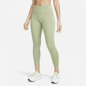 Nike Fast Leggings de running de 7/8 de talle medio con bolsillos - Mujer - Verde