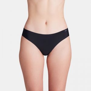 Bikini invisible Under Armour Pure Stretch para mujer - Paquete de 3 Negro / Negro / Acero XS