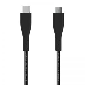 Aisens Cable USB 2.0 3A Tipo C Macho a Micro B Macho 2m Negro