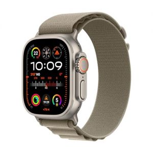 Apple Watch Ultra 2 [GPS + Cellular] Smartwatch con Caja de Titanio Resistente de 49 mm y Correa Loop Alpine Verde Oliva - Talla L. Monitor de entreno