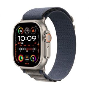 Apple Watch Ultra 2 [GPS + Cellular] Smartwatch con Caja de Titanio Resistente de 49 mm y Correa Loop Alpine Azul - Talla L. Monitor de entreno