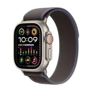 Apple Watch Ultra 2 [GPS + Cellular] Smartwatch con Caja de Titanio Resistente de 49 mm y Correa Loop Trail Azul/Negra - Talla M/L. Monitor de entreno