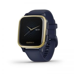 Garmin Venu Sq Music Edition Smartwatch Light Gold Correa Azul