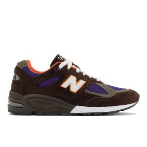 New Balance Hombre Made in USA 990v2 in Marrón/Gris, Leather, Talla 39.5