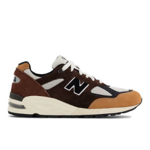 New Balance Hombre Made in USA 990v2 in Negro/Marrón, Leather, Talla 46.5