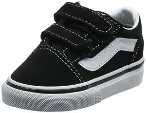 Vans VN-0A38HBPOS: Unisex-Child Old Skool Black/White Sneakers (13 M US Little Kid)