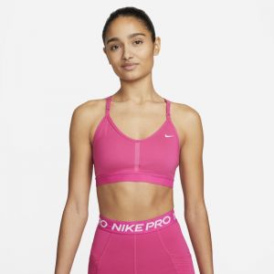 Nike Dri-FIT Indy Sujetador deportivo de sujeción ligera con almohadilla y cuello en V - Mujer - Rosa