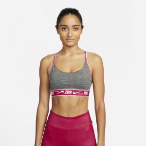 Nike Dri-FIT Indy Sujetador deportivo de sujeción ligera con almohadilla y logotipo - Mujer - Gris