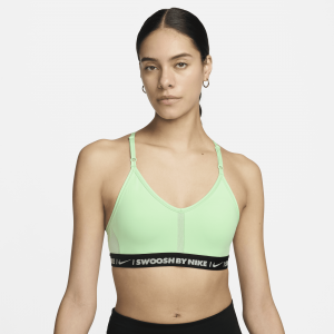 Nike Indy Sujetador deportivo de sujeción ligera con almohadillas y cuello en V - Mujer - Verde