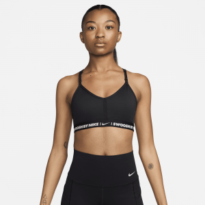 Nike Indy Sujetador deportivo de sujeción ligera con almohadillas y cuello en V - Mujer - Negro
