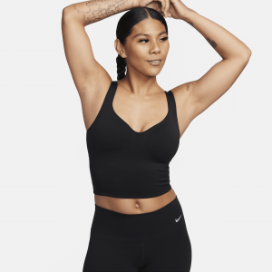 Nike Alate Camiseta de tirantes con sujetador deportivo de sujeción media con relleno - Mujer - Negro