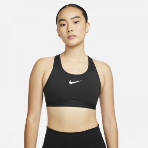 Nike Dri-FIT Swoosh Sujetador deportivo regulable de sujeción alta sin acolchado - Mujer - Negro
