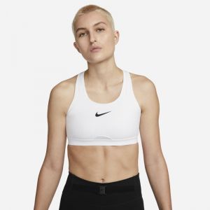 Nike Dri-FIT Swoosh Sujetador deportivo regulable de sujeción alta sin acolchado - Mujer - Blanco