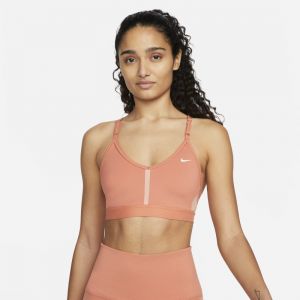 Nike Dri-FIT Indy Sujetador deportivo de sujeción ligera con almohadilla y cuello en V - Mujer - Naranja