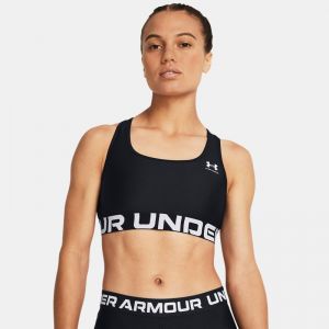 Sujetador deportivo HeatGear® Armour Mid Branded para mujer Negro / Blanco L