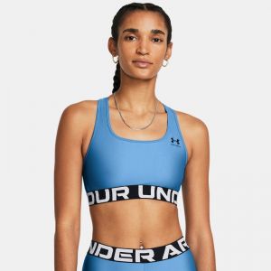 Sujetador deportivo HeatGear® Armour Mid Branded para mujer Viral Azul / Negro L